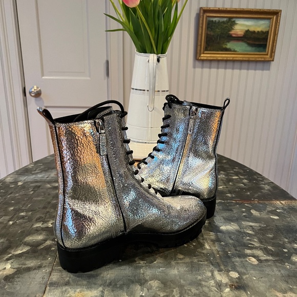 NWT - Michael Kors Collection Gita Boot - Silver Metallic - PERFECT Sz 8/38.5 - Picture 2 of 9
